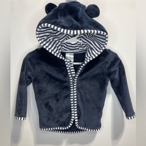 Falls Creek Navy Faux Fur style Zip Jacket 6-9 months